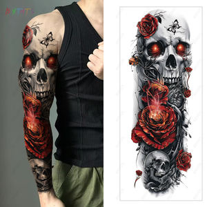 Conception tribale d'autocollant de <span class=keywords><strong>tatouage</strong></span> temporaire de bras complet de longue durée et sûre pour le <span class=keywords><strong>tatouage</strong></span> de corps de main et de douille des hommes - Product Image 1