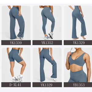 Custom Logo High Waist Quick Drying Hip Lifting Yoga Pants Tight Wide Leg Flared Pants Women Gym Sports Fitness Leggings - Product Image 3