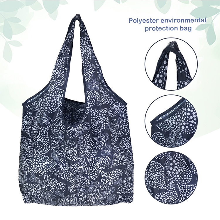 Fashion Printing Foldable Eco-Friendly Travel Grocery Shopping Bag Tote Folding Pouch