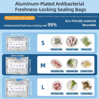 Sacs de congélation refermables en aluminium de grande capacité sur mesure, avec logo personnalisé, réutilisables pour le stockage des aliments