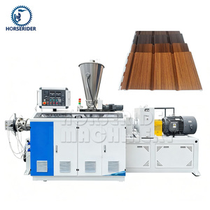 Horserider trong nhà <span class=keywords><strong>WPC</strong></span> tuyệt vời tường bảng điều khiển dây chuyền sản xuất trang trí PVC louver bảng điều chỉnh máy lõi vít mang động cơ động cơ PLC - Product Image 4