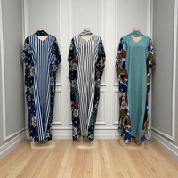 Nouvelle Robe Décontractée Ample à Rayures Imprimées Col V Manches Chauve-Souris Grande Taille pour Femme – Prévente 2026