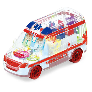 <span class=keywords><strong>Ambulance</strong></span> électrique Jinming avec lumière 3D et musique, jouet de voiture universel transparent pour enfants, cadeau - Product Image 1