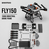 Drone SANMOO FLY150, châssis industriel, capacité de levage lourde, charge utile de 150 kg, UAV de transport pliable, système à 4 batteries, logistique, aluminium