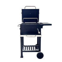 Barbecue portable à charbon de bois avec table latérale pour terrasse et fêtes en plein air