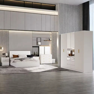 <span class=keywords><strong>Suite</strong></span> de chambre à coucher moderne en bois de luxe avec lit <span class=keywords><strong>King</strong></span>/Queen size, espace de rangement, pour appartement et hôtel, mobilier de chambre personnalisable - Product Image 4