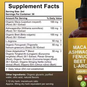 Gotas de Raíz de Maca, Suplemento Herbal, Apoyo para la Energía y Resistencia Masculina <span class=keywords><strong>Peruana</strong></span>, Líquido de Remolacha, Hierbas Ayurvédicas - Product Image 5