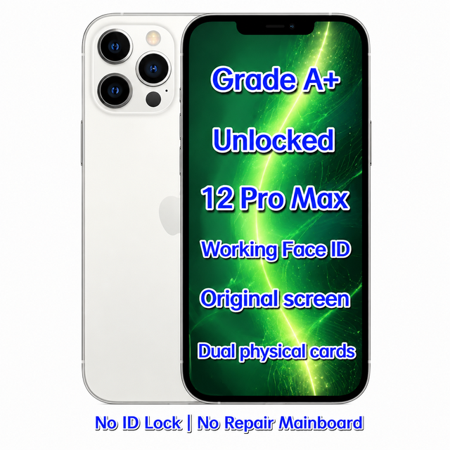 Wholesale Used for 12 Pro Max White 256GB 5G Triple Camera High Quality Smartphone Global Unlocked Bulk