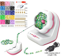 Bol à perles électrique USB en plastique, outil de filage automatique pour perles de rocaille, idéal pour la création de bijoux faits main, bracelets et colliers DIY