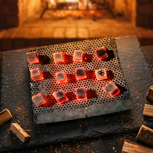 Briquettes de charbon de bois noir, cubes de combustible pour barbecue en bois dur, pour grillades et fumage en extérieur - Product Image 1