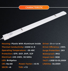 โคมไฟ LED แบบกันน้ำกันฝุ่น IP65 ขนาด 2 ฟุต 4 ฟุต 5 ฟุต 20W-46W สำหรับใช้งานกลางแจ้ง โกดัง โรงรถ รับประกัน 3 ปี - Product Image 6