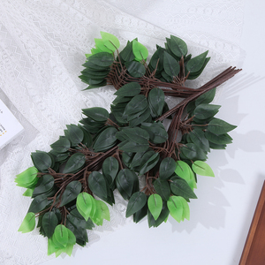 Decorative Silk <strong>Ficus</strong> and Banyan Leaves Artificial <strong>Tree</strong> Branches-Plastic Material Indoor Use for Christmas &amp; Chinese New Year - Product Image 4
