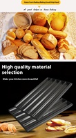 Moule à pain et à baguette en alliage d'aluminium antiadhésif avec plateau perforé noir 400x600mm pour usage commercial