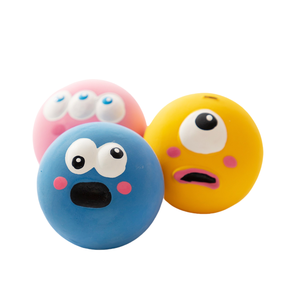 Puli Nieuwe Schattige Cartoon Grote Oogbol Hond Pieper Kauw Speelgoed Milieuvriendelijk Interactief Rubber Speelgoed Voor Huisdieren - Product Image 4