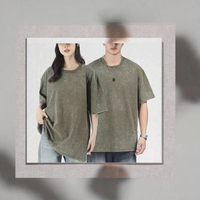 T-shirt tricoté unisexe surdimensionné vintage délavé à l'acide, en coton slub 100%, avec imprimé graphique vieilli et design déchiré, vente en gros personnalisée