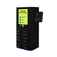 Borne de location de batteries externes partagées à 8 emplacements avec écran tactile POS, paiement par carte/contactless/codes QR, écran 10,1 pouces, sortie 60W, station d'alimentation portable