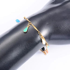 Pulsera de Acero Inoxidable con Gotas de Agua Coloridas para Mujer, Cadena de Mano Chapada en Oro, Tobillera para Chica, Joyería Metálica de Verano para Playa, Regalo - Product Image 2