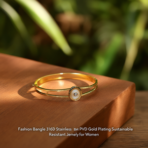 Bracelet tendance en acier inoxydable 316L plaqué or PVD, bijoux durables et résistants pour femmes - Product Image 3