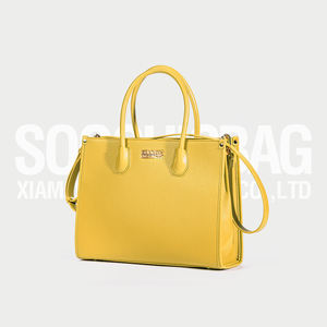 <span class=keywords><strong>Soochic</strong></span> Robe Décontractée Rouge Foncé Faux Cuir Sacs À Main Boutique Logo En Métal Dames Sac À Main Deux Poignées Doré Stand Femmes Sac À Bandoulière - Product Image 6