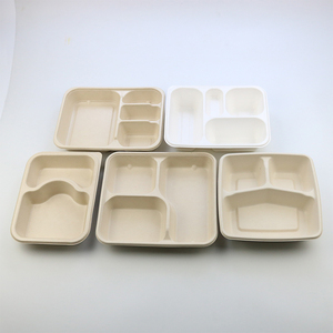 Bagasse de canne à sucre compostable biodégradable personnalisée conteneur de <span class=keywords><strong>repas</strong></span> à 5 <span class=keywords><strong>compartiments</strong></span> boîte d'emballage Bento <span class=keywords><strong>plateau</strong></span> de bagasse avec couvercle - Product Image 5