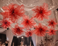 Hoogwaardige gigantische organza bloemen bruiloftdecoratie voor etalages Pasen Kerst decoratie Aanpasbare maat en kleuren