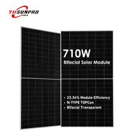 Paneles Solares Bifaciales TOPCon de Alta Eficiencia Marca Tier1, Tipo N, 710W 725W, Módulo Fotovoltaico de 132 Celdas