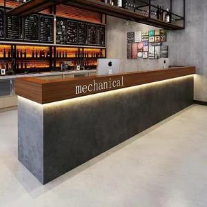 เคาน์เตอร์บาร์ MDF สีดำทันสมัย สำหรับโรงแรม เฟอร์นิเจอร์เชิงพาณิชย์ที่ทนทาน พร้อมเคลือบเงา - Product Image 4