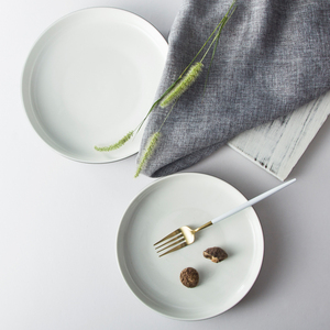 Nordic Grey Bottom White Round Ceramic Restaurant Dinner Plate Porcellana <span class=keywords><strong>Ristorante</strong></span> <span class=keywords><strong>Bianchi</strong></span> Gourmet in Porcellana - Product Image 1