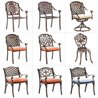 Mobilier d'extérieur de jardin moderne Tables à manger en fonte d'aluminium Chaises d'extérieur chaises imperméables pour balcon et cour