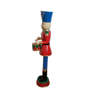 Large Polyresin <strong>Nutcracker</strong> LED Light Standing Christmas <strong>Drum</strong> Indoor Outdoor Xmas Seasonal Decorations Fiberglass Home Use - Product Image 3