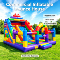 Château gonflable commercial combiné avec toboggan, mur d'escalade et zone de saut pour événements pour enfants et divertissements familiaux, norme CE