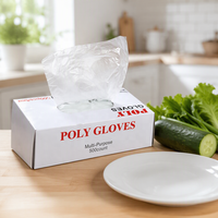 Sarung Tangan Plastik PE Sekali Pakai Food Grade Custom Grosir 500pcs untuk Dapur Transparan Berkualitas Tinggi Tahan Air