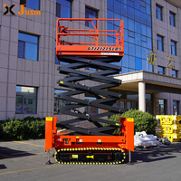 Piattaforma di Lavoro Aerea Mobile Semovente con Forbice Idraulica, Gambe Stabilizzatrici Idrauliche e Cingoli in Gomma