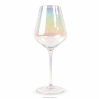 Verres à pinte irisés en verre sodocalcique pour mariage, fête, ensemble de verrerie de bar nacrée arc-en-ciel, fabrication artisanale de luxe