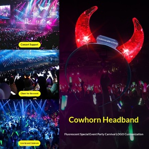 Serre-tête lumineux LED personnalisé avec logo, motif cornes de démon, clignotant, pour fêtes, Halloween, concerts et accessoires de cheering – Vente en gros - Product Image 4