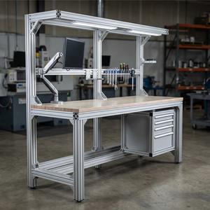 Perfil <span class=keywords><strong>de</strong></span> Aluminio Estándar 4040 con Ranura en T Anodizado en Plata para Estructura <span class=keywords><strong>de</strong></span> <span class=keywords><strong>Banco</strong></span> <span class=keywords><strong>de</strong></span> <span class=keywords><strong>Trabajo</strong></span> Industrial - Product Image 3