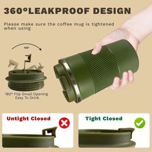 Custom logo Vacuum Insulated Tumblers Ceramic Liner Stainless Steel Travel <b>Coffee</b> Mug Leak-Proof Reusable <b>Coffee</b> Cup with Lid - Product Image 6