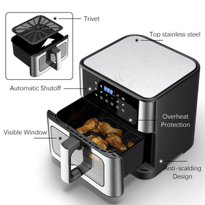 Freidora de Aire Caliente de Buena Calidad, 6L, 7L, 8L, 10L, 12L, Sin Aceite, Horno de Acero Inoxidable con Pantalla Táctil LED y Wifi - Product Image 6