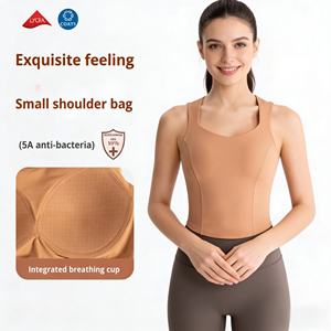 Soutien-gorge de sport antibactérien une pièce pour femme, bretelles croisées, sensation de légèreté, dos élégant, bonnet fixe, maintien élevé - Product Image 1