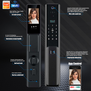 Serrure à empreintes digitales, serrure électronique domestique avec télécommande Wi-Fi et reconnaissance faciale 3D automatique - Product Image 4