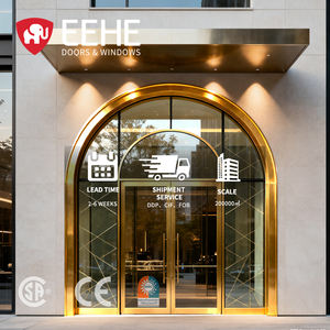 Eehe חנות חנות eehhe מודרני עבודה אלומיניום כבד עמיד דק מסגרת זכוכית מסחרי דלת זכוכית מסחרי עיצוב עמיד - Product Image 2