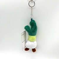 Porte-clés en peluche personnalisé de haute qualité en forme d'oignon vert mignon, pendentif pour sac