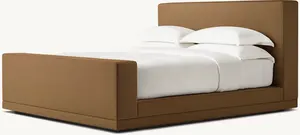 Роскошная Современная новейшая дизайнерская кровать для дома и отеля, мебель для спальни, деревянная рамка, двуспальная кровать размера «King-Size» - Product Image 4