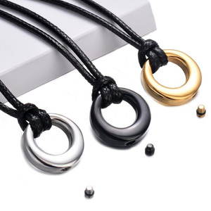 Collar de Cuero con Urna para Cenizas, Joyería Conmemorativa, Colgante para Cenizas, Collar para Cenizas de Mascotas - Product Image 1