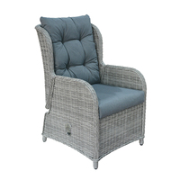Ensemble de table à manger d'extérieur de style moderne Offre Spéciale fauteuil inclinable en rotin PE à cadre en aluminium pour le jardin et les hôtels