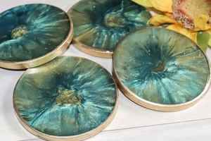 Juego de Posavasos de Resina Premium, Perfecto para Proteger los Muebles del Calor, Derrames y Humedad, Mientras Mejora el Ambiente Moderno del Hogar - Product Image 5