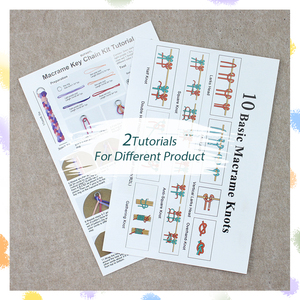 2pcs Thủ công mỹ nghệ dây kết hợp chất liệu Kit DIY dây đeo cổ tay Keychain điện thoại di động dây macrame Kit với hướng dẫn cho người mới bắt đầu - Product Image 3