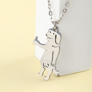 Collar con Colgante de Acero Inoxidable Divertido Estilo Hip Hop, Collar Personalizado con Colgante de Animal (Gato, Perro) Hueco de Titanio, Collar de Amistad <span class=keywords><strong>para</strong></span> Mujer - Product Image 5