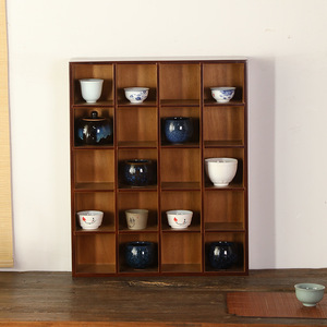 Étagère de présentation en bambou, support à thé, porte-tasses, organisateur de rangement pour théière, accessoires pour cérémonie du thé, étagère en bois à plusieurs niveaux - Product Image 3