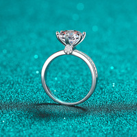 Bague de fiançailles en diamant à succès, moissanite circulaire de 3,0 carats en argent sterling S925, bijoux élégants, vente chaude